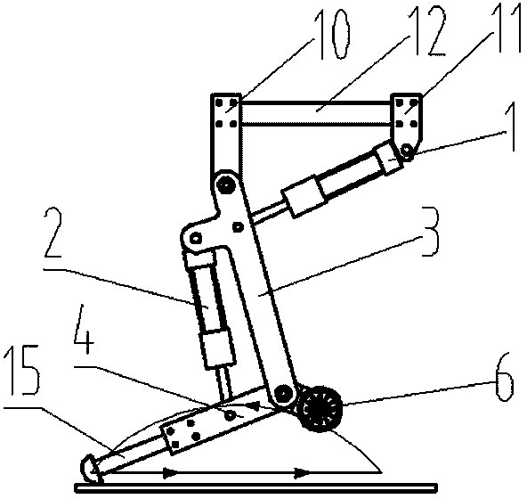 Leg and wheel hybrid type hydraulic mechanical leg