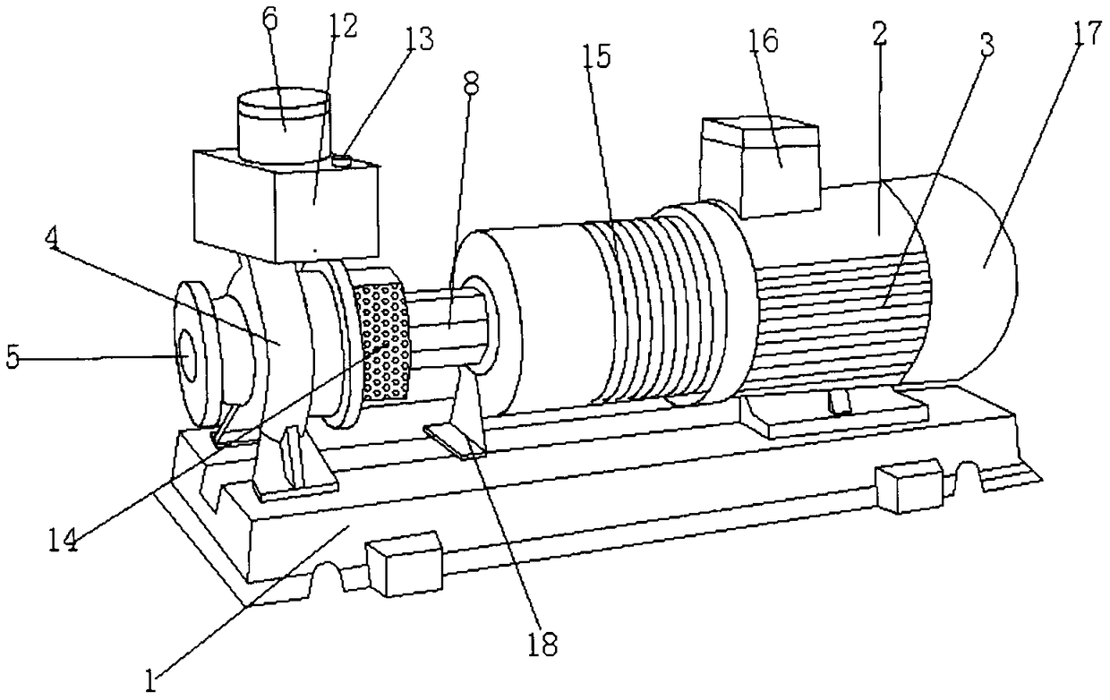 End suction pump with silencing effect