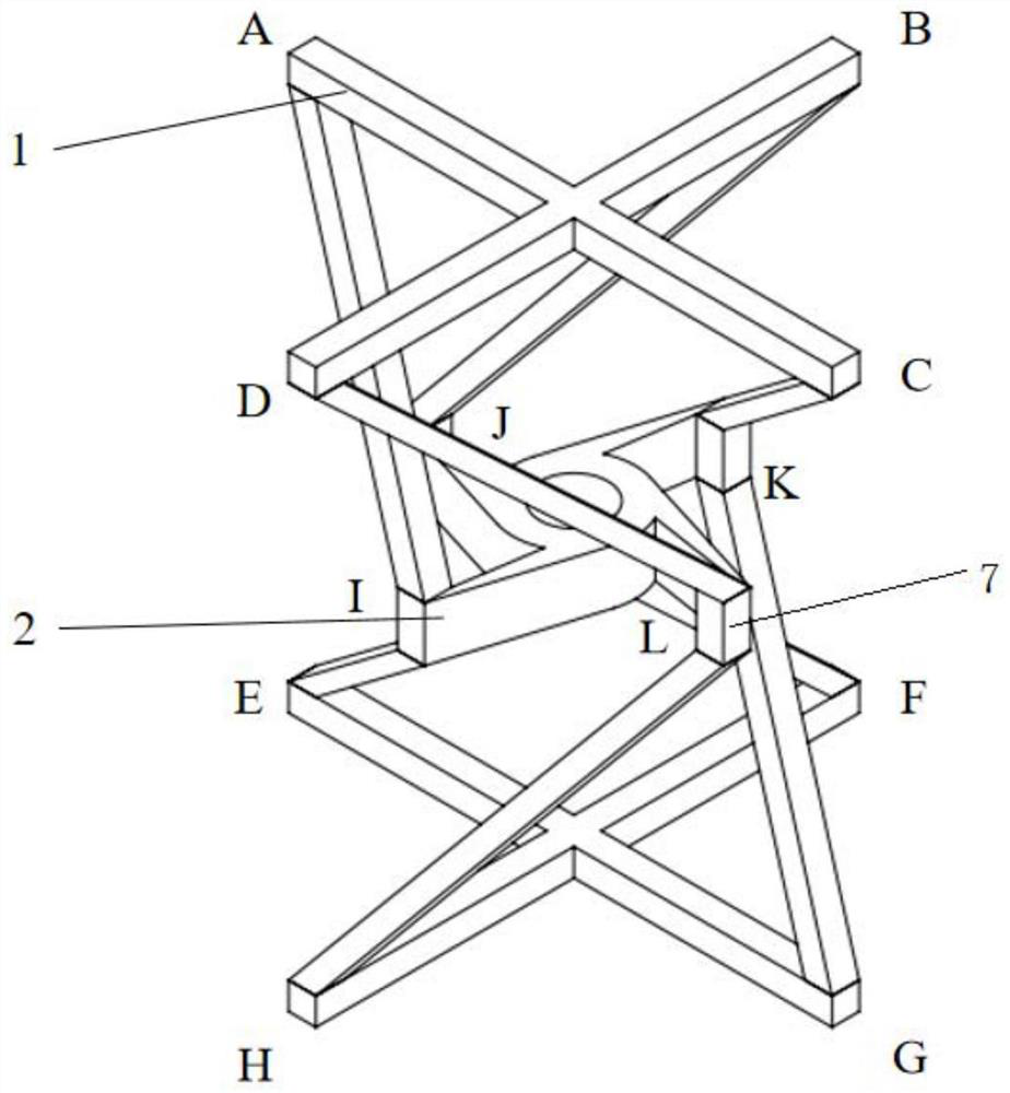 Three-dimensional structure with negative Poisson's ratio characteristic and combination method thereof