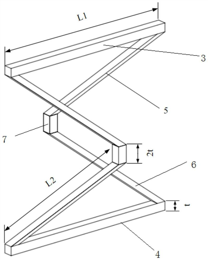 Three-dimensional structure with negative Poisson's ratio characteristic and combination method thereof