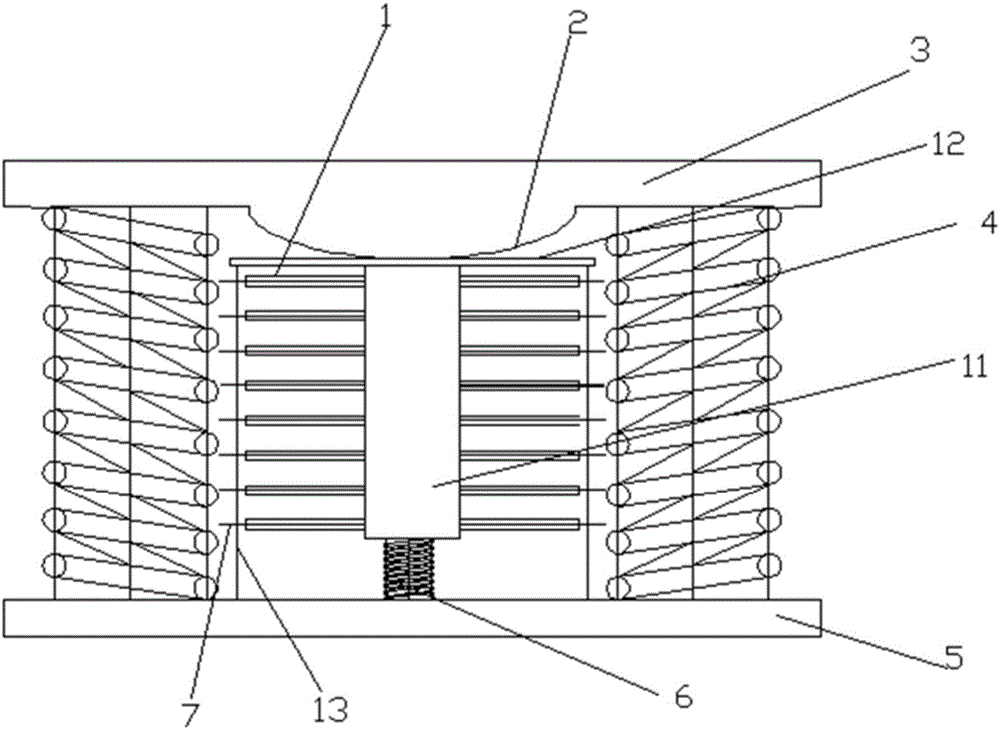 Energy-storing and shock-absorbing type power generation device for subway train rails