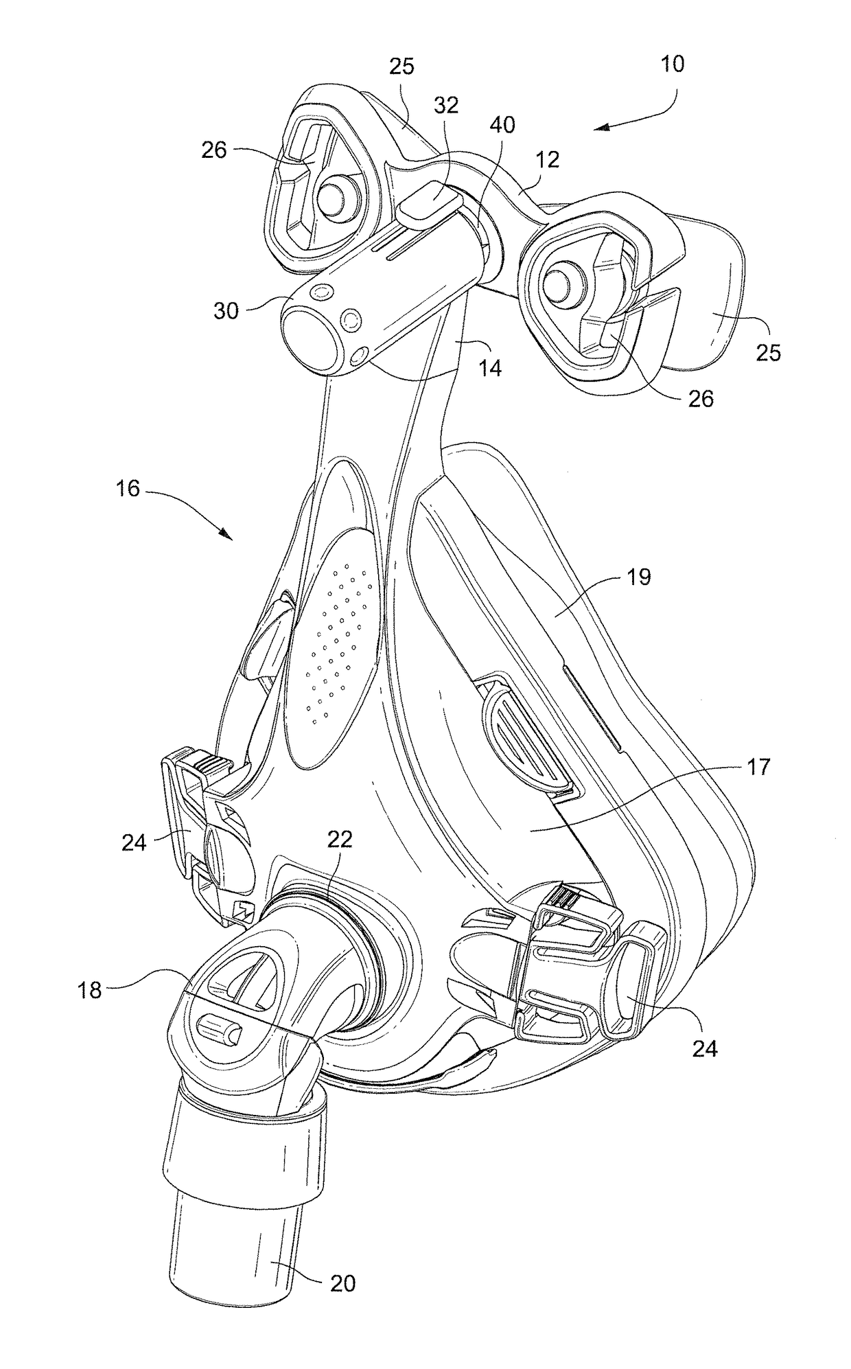 Auto-adjusting mask stabilizer