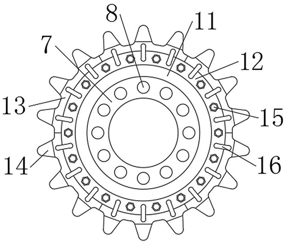 Tightly-connected anti-deviation excavator driving wheel structure