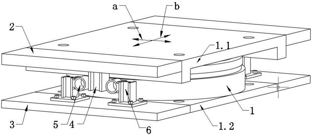 High-damping rubber ring limiting one-way movable pot type rubber bearing