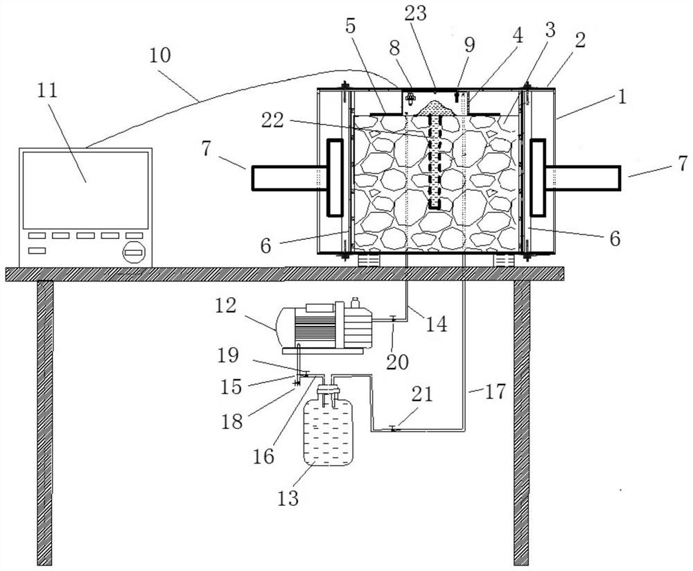 A device for measuring the volume of extruded ice during the freezing process of fissure water under the action of confining pressure