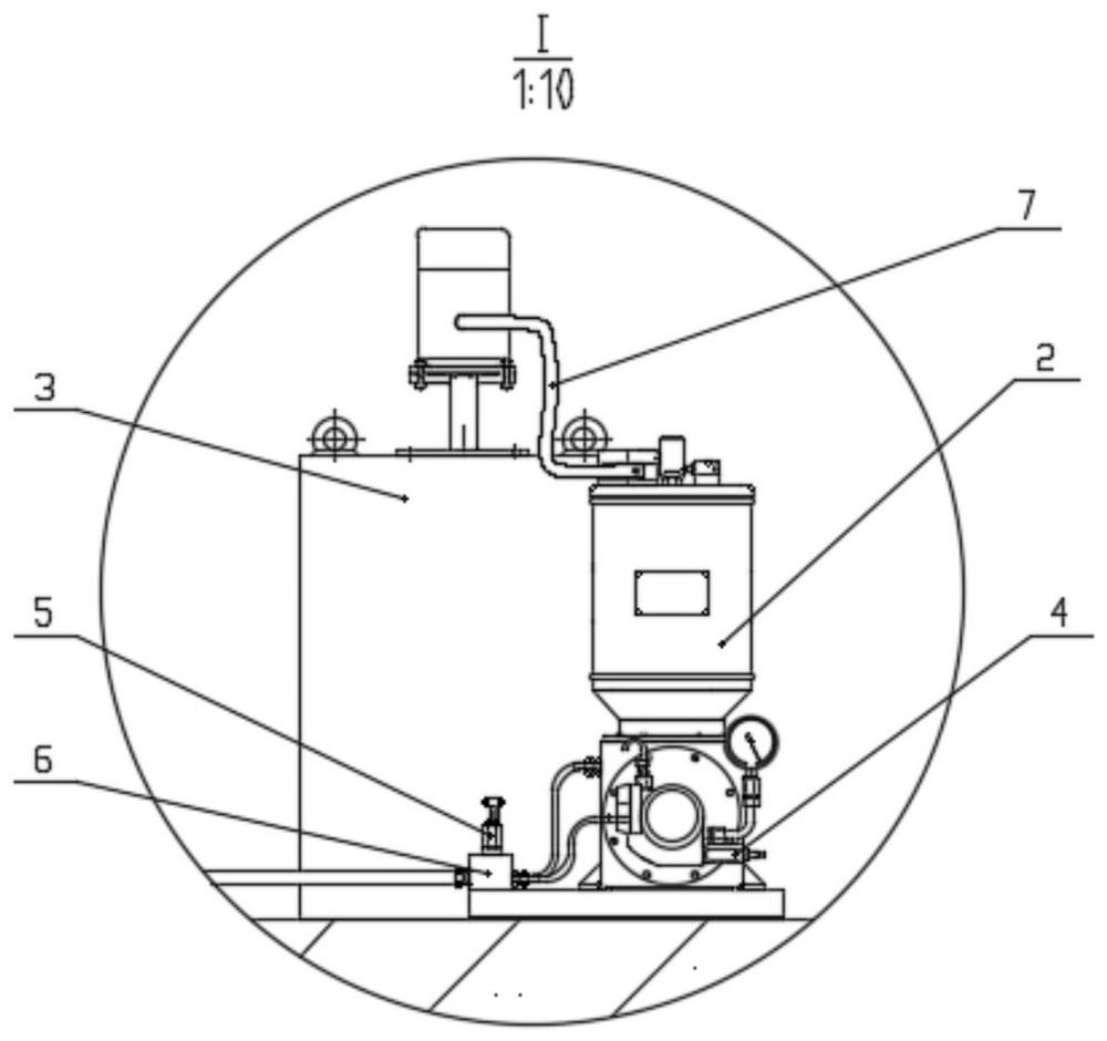 Double-line type dry oil centralized lubricating system of garbage incinerator