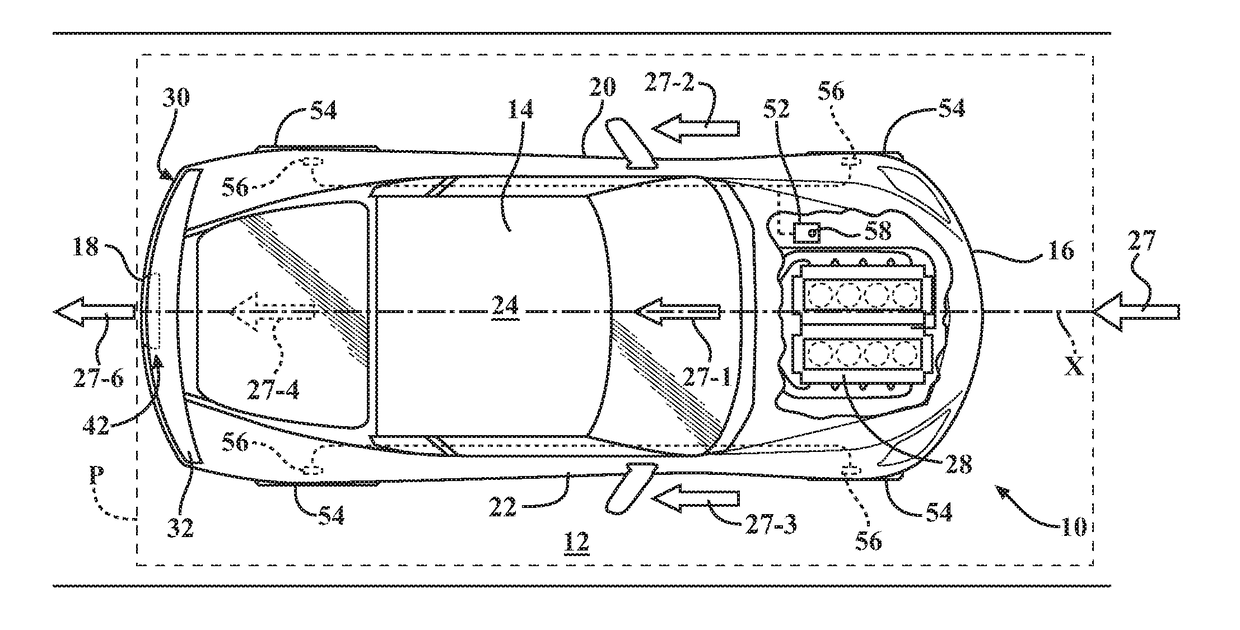 Lighting system for a motor vehicle with active aerodynamic element