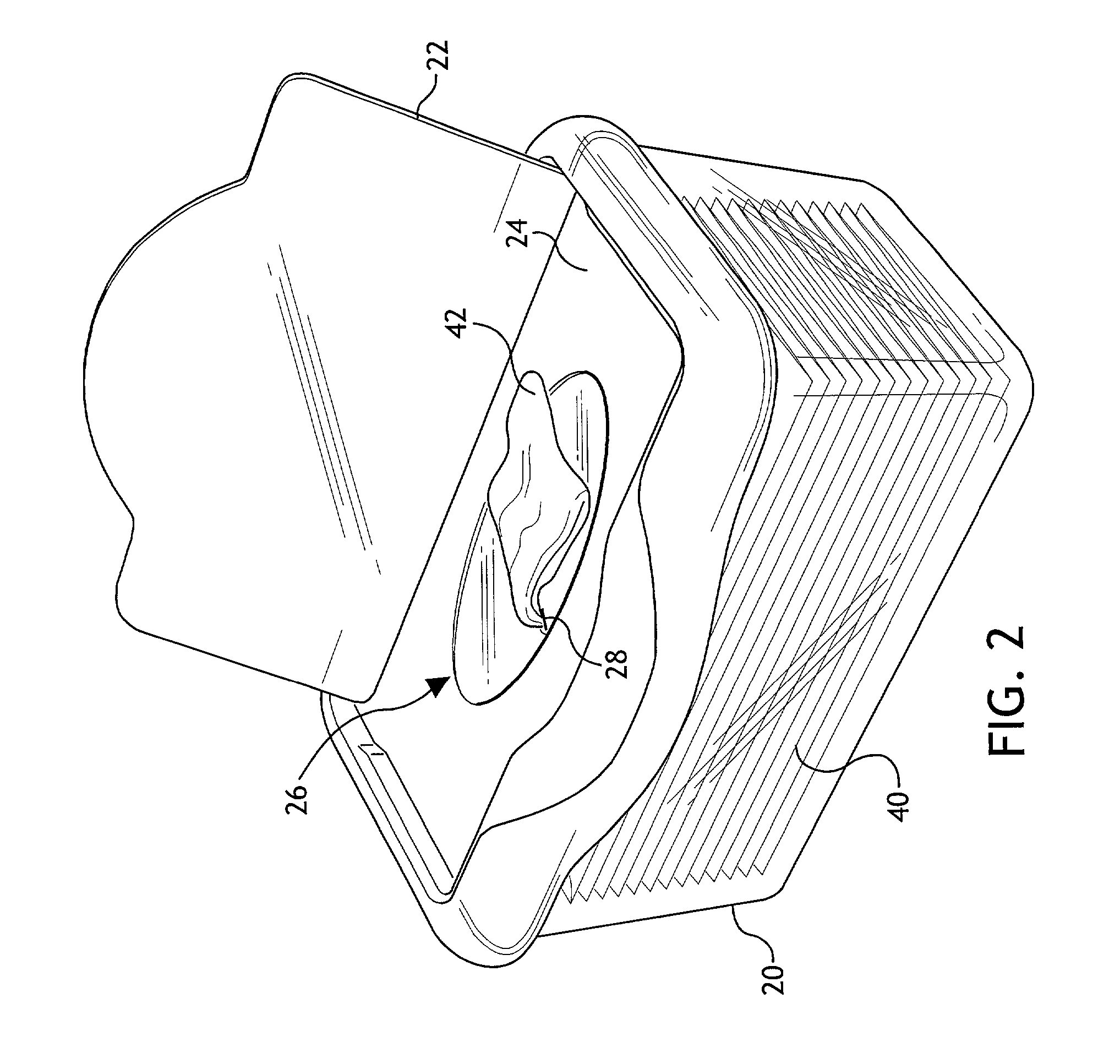 Package and method for storing and dispensing wet wipes in a pop-up format