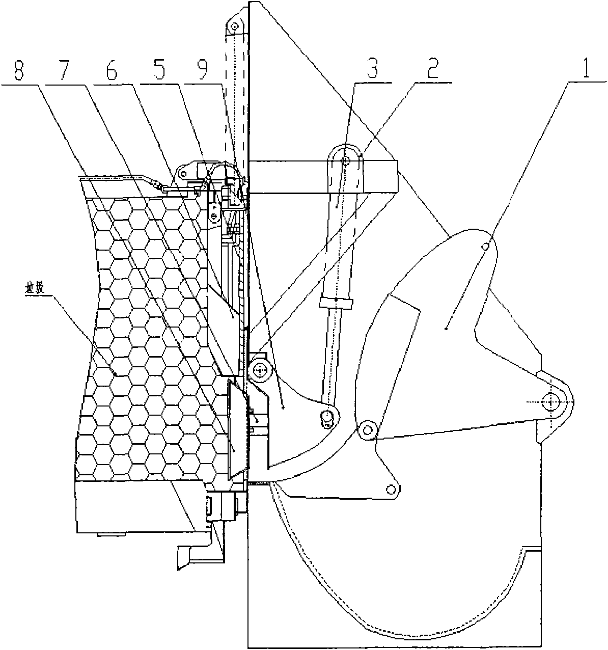 Secondary compaction device of garbage compression box