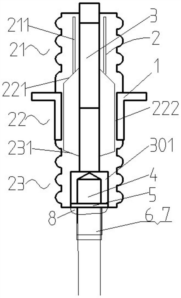 Waterproof device for mining motor winding conducting rod