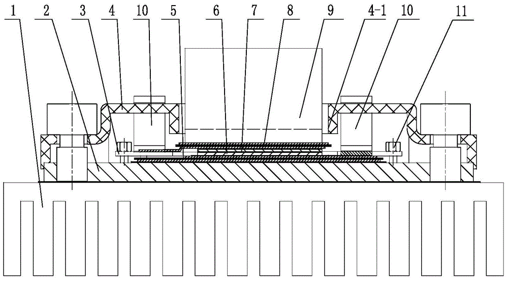 Power module with double radiators