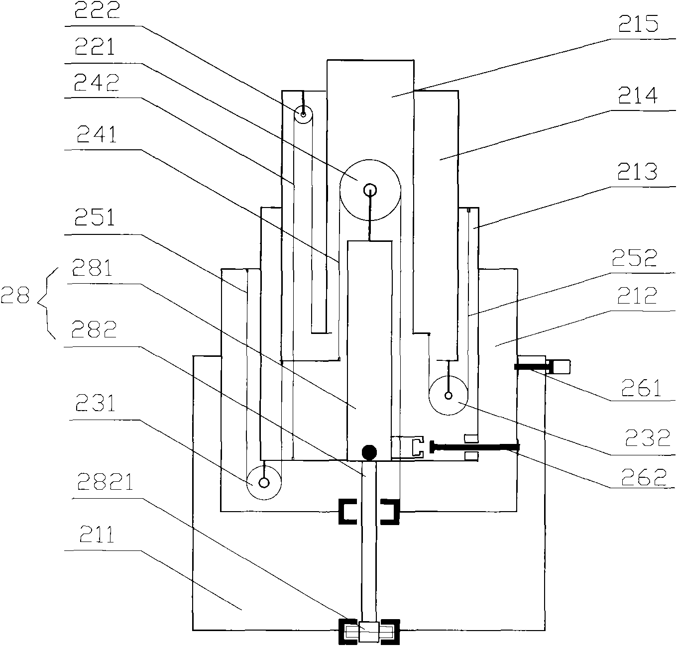 Automobile crane and device with multiple sections of telescopic jibs thereof