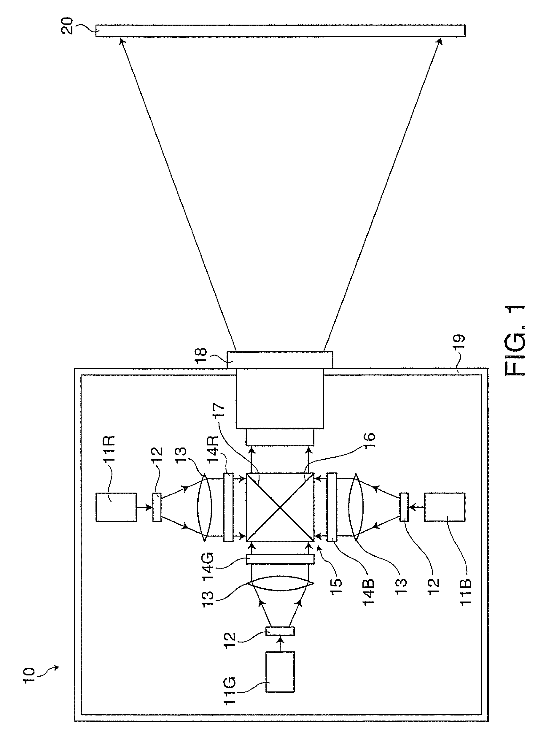 Projector that projects an image signal on a display surface