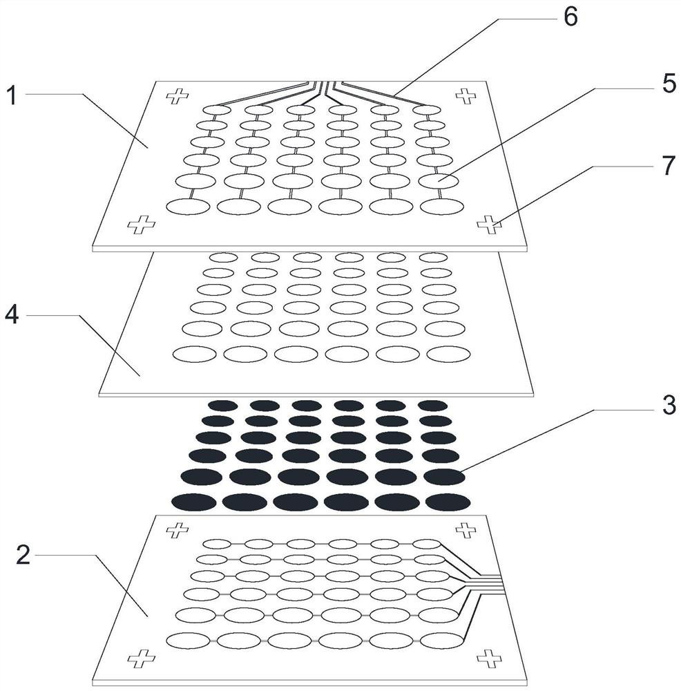 A sandwich-type large-area high-density flexible array sensor and its preparation method