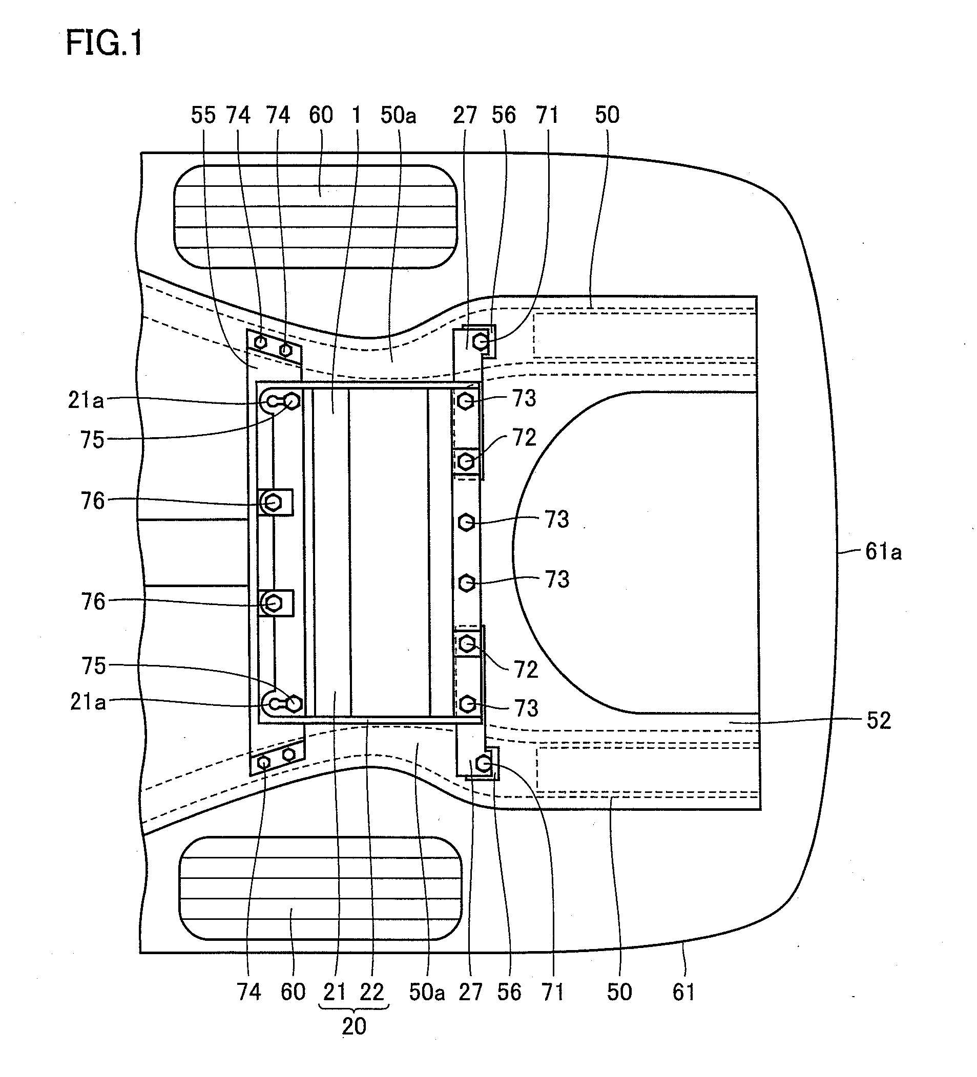 Structure mounting an electricity storage pack on a vehicle