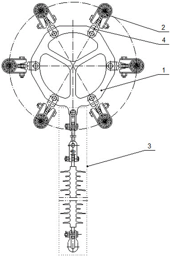 Guyed anti-galloping fitting string