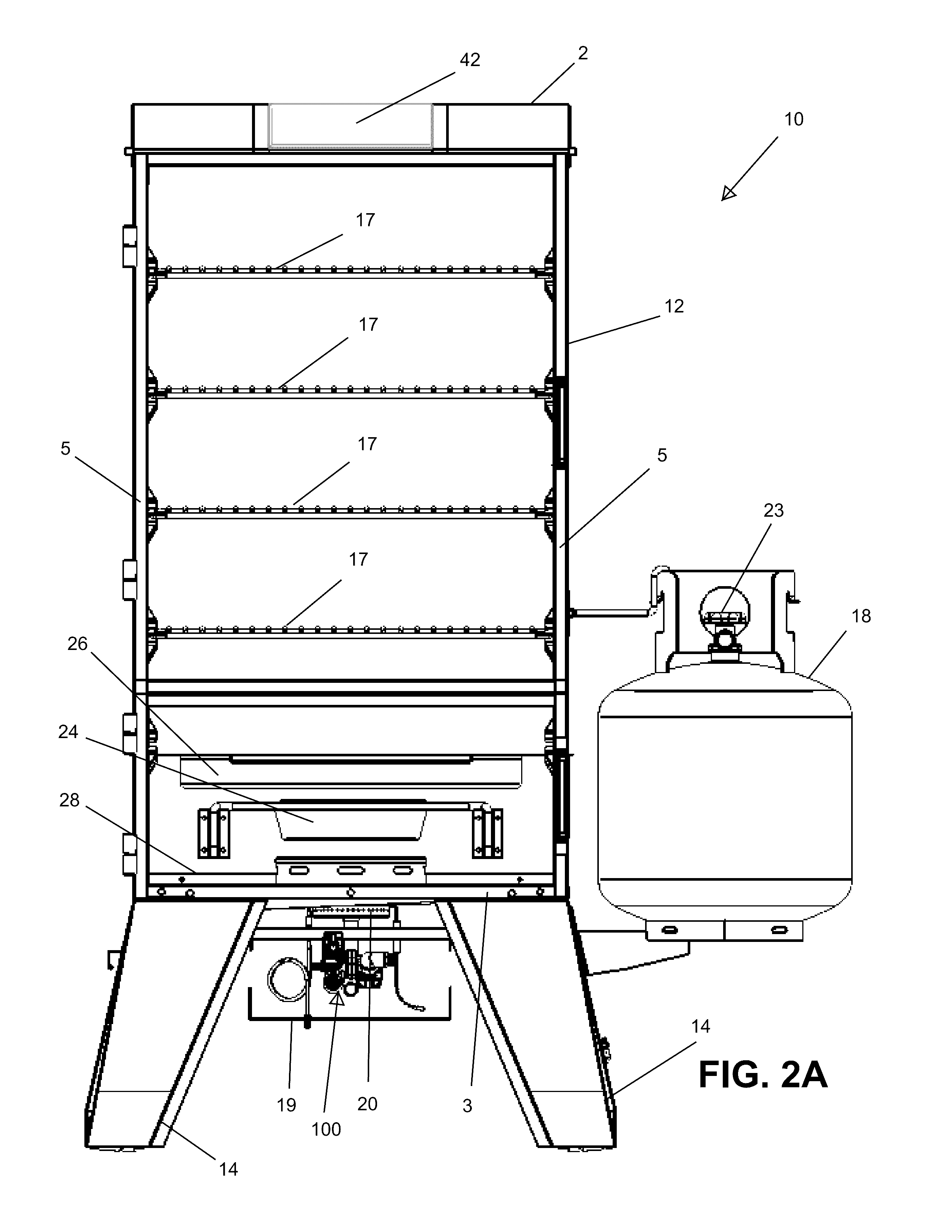 Gas-fired smoker with digital temperature control