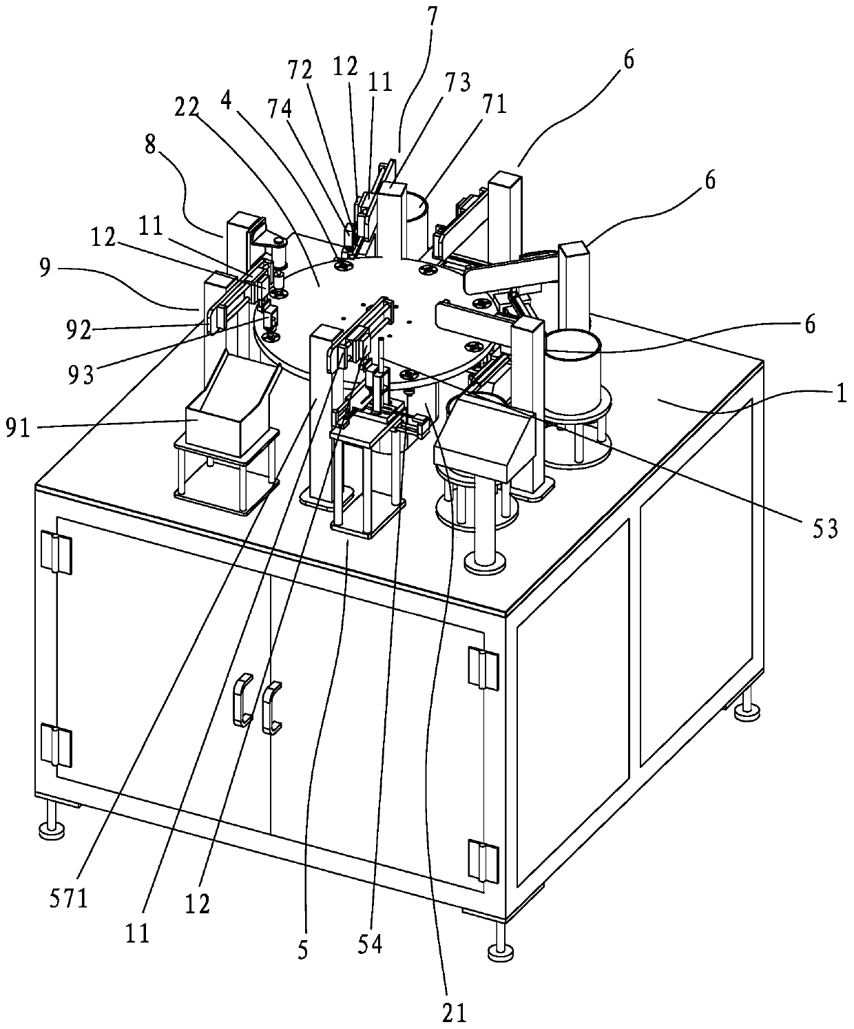 Commutator assembling machine and commutator assembling method thereof