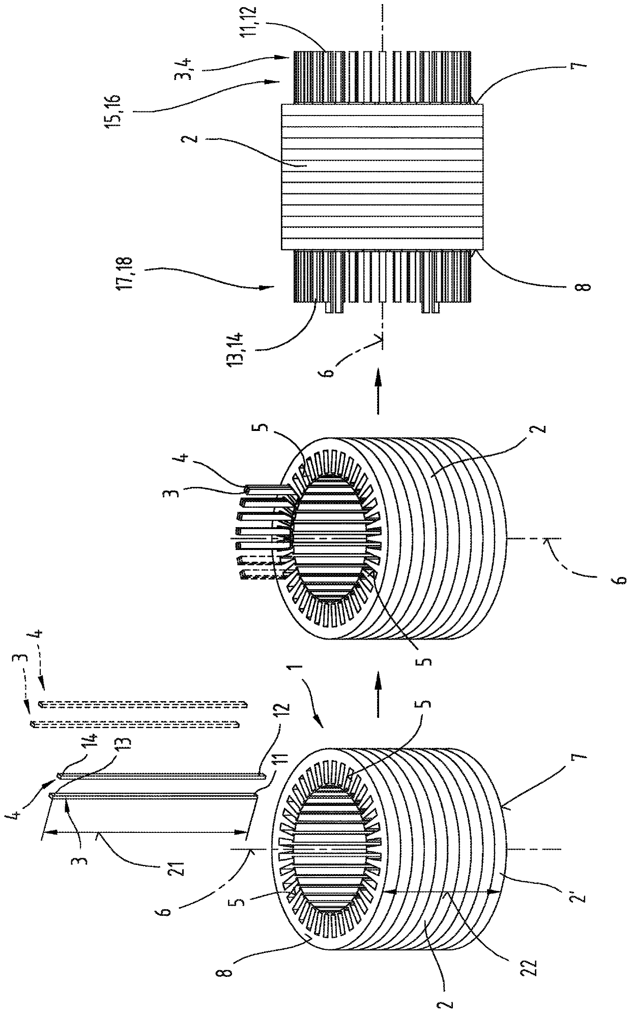 Method and device for automatically producing a stator of an electric machine