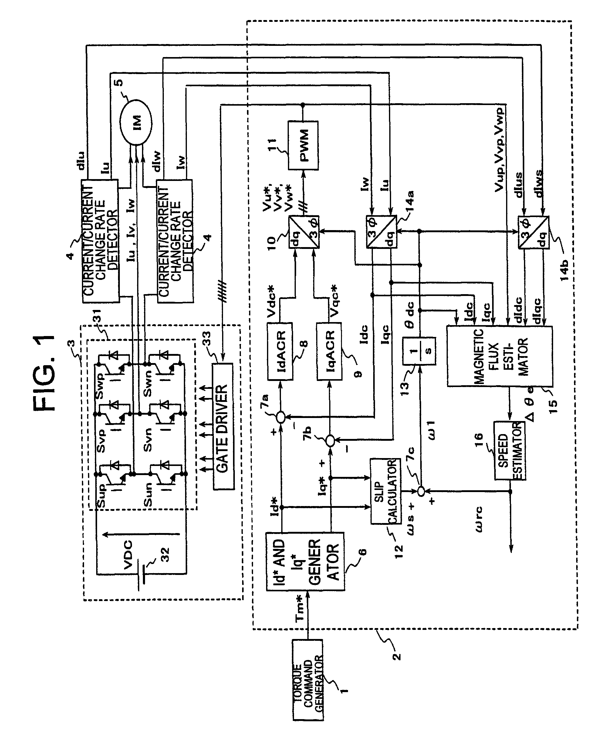 Drive device for alternating current motor and electric motor vehicle