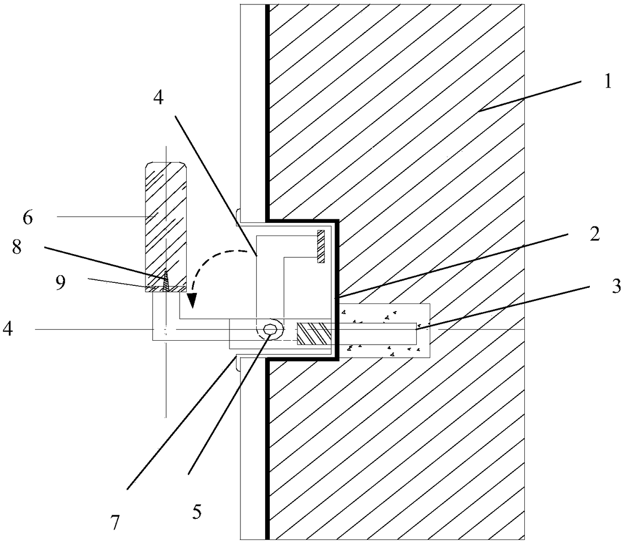 Safety grabbing rod device and mounting method thereof