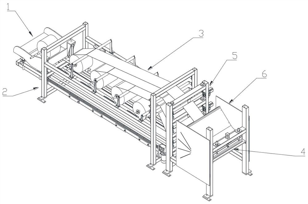 A feeding and cutting device for a product packaging machine