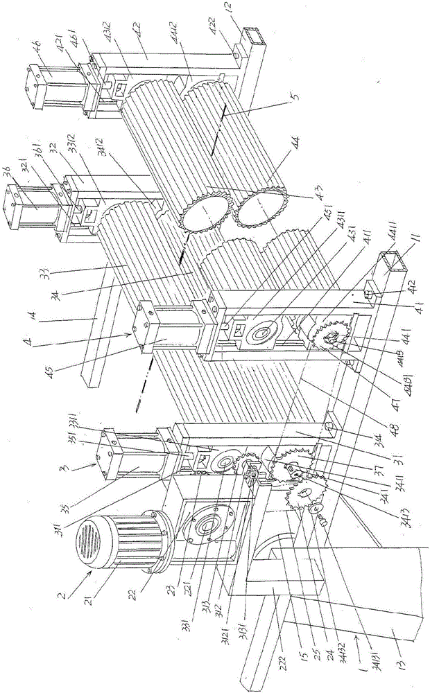 Wool top drafting and opening device matched with wool top processing tank