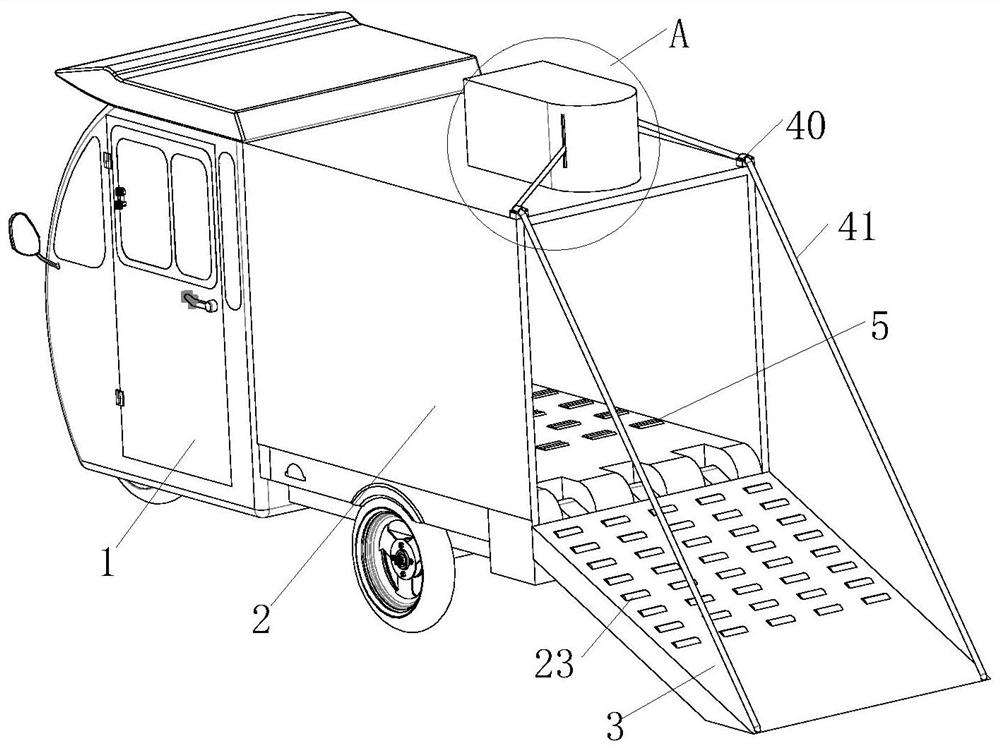 Electro-tricycle carriage with auxiliary loading structure,