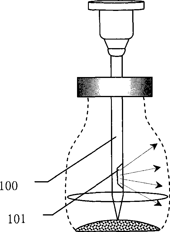 Medicine bottle operation needle and processing method thereof