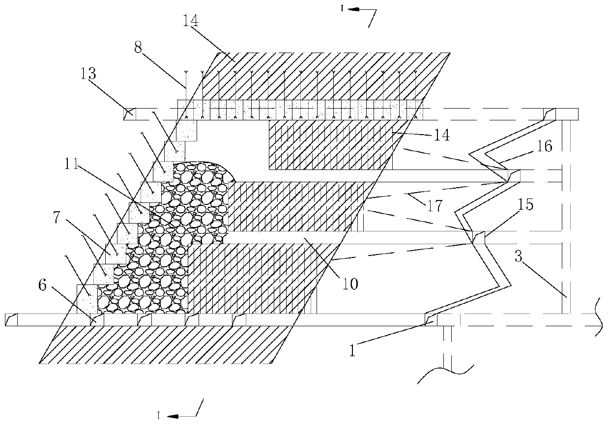 Environmental reconstruction subsection medium-length hole subsequent filling mining method