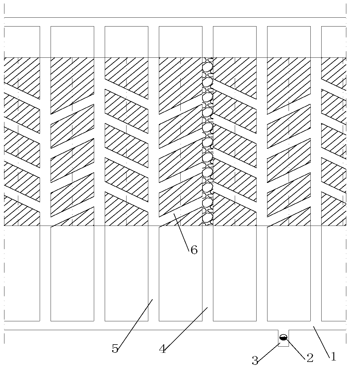 Environmental reconstruction subsection medium-length hole subsequent filling mining method