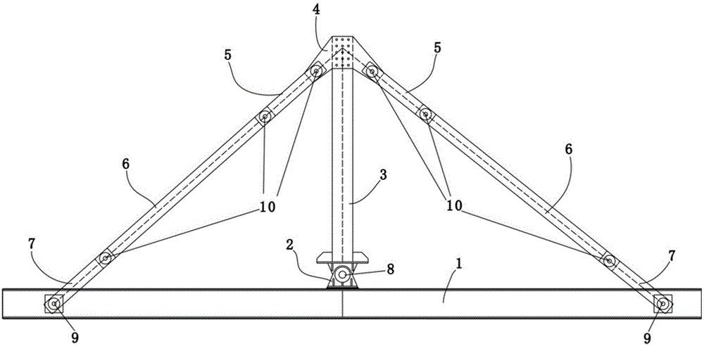 A detachable triangular hanging basket load-bearing main truss for cantilever construction