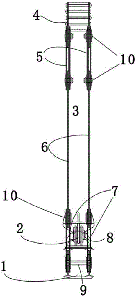 A detachable triangular hanging basket load-bearing main truss for cantilever construction