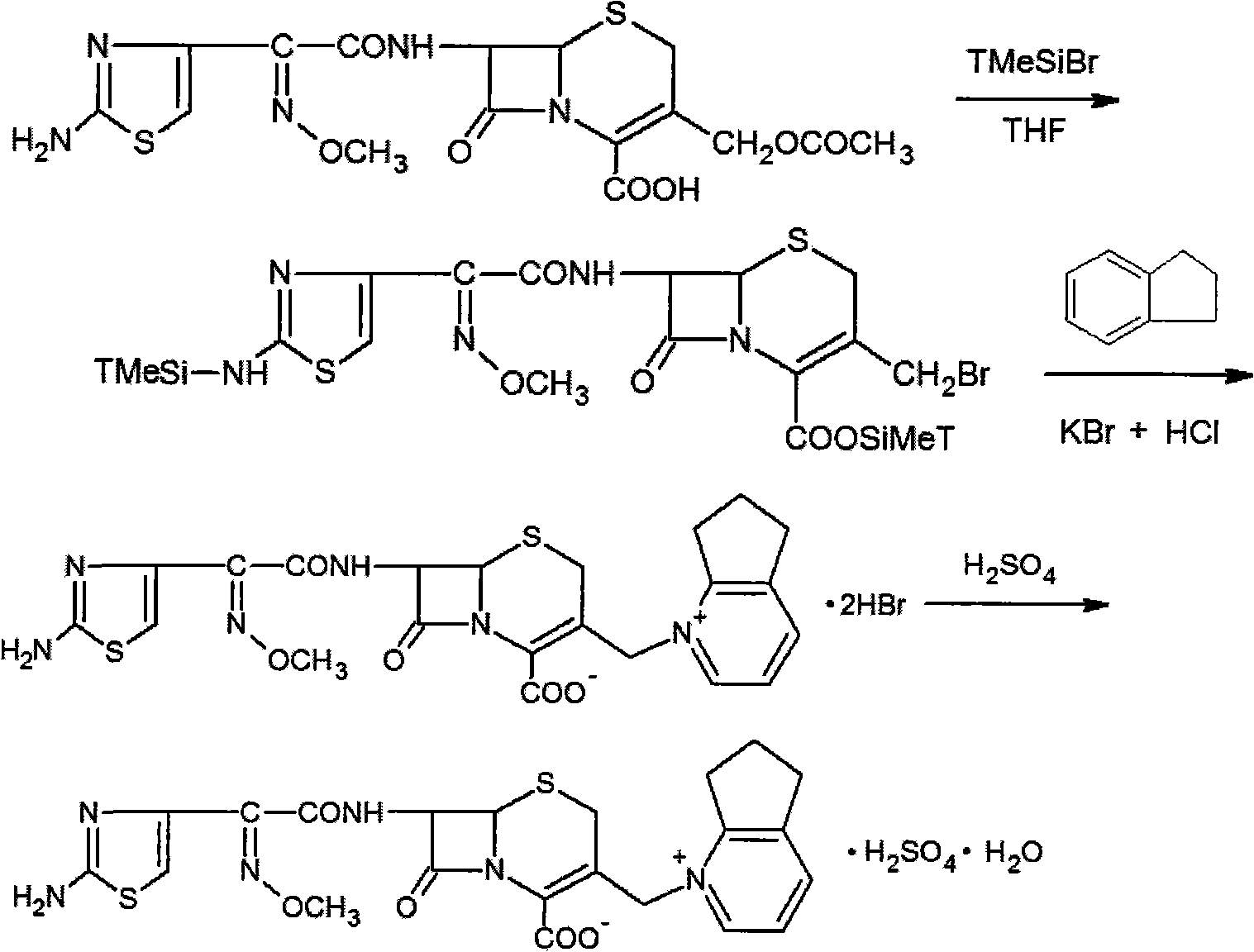 Synthetic method of cefpirome sulfate