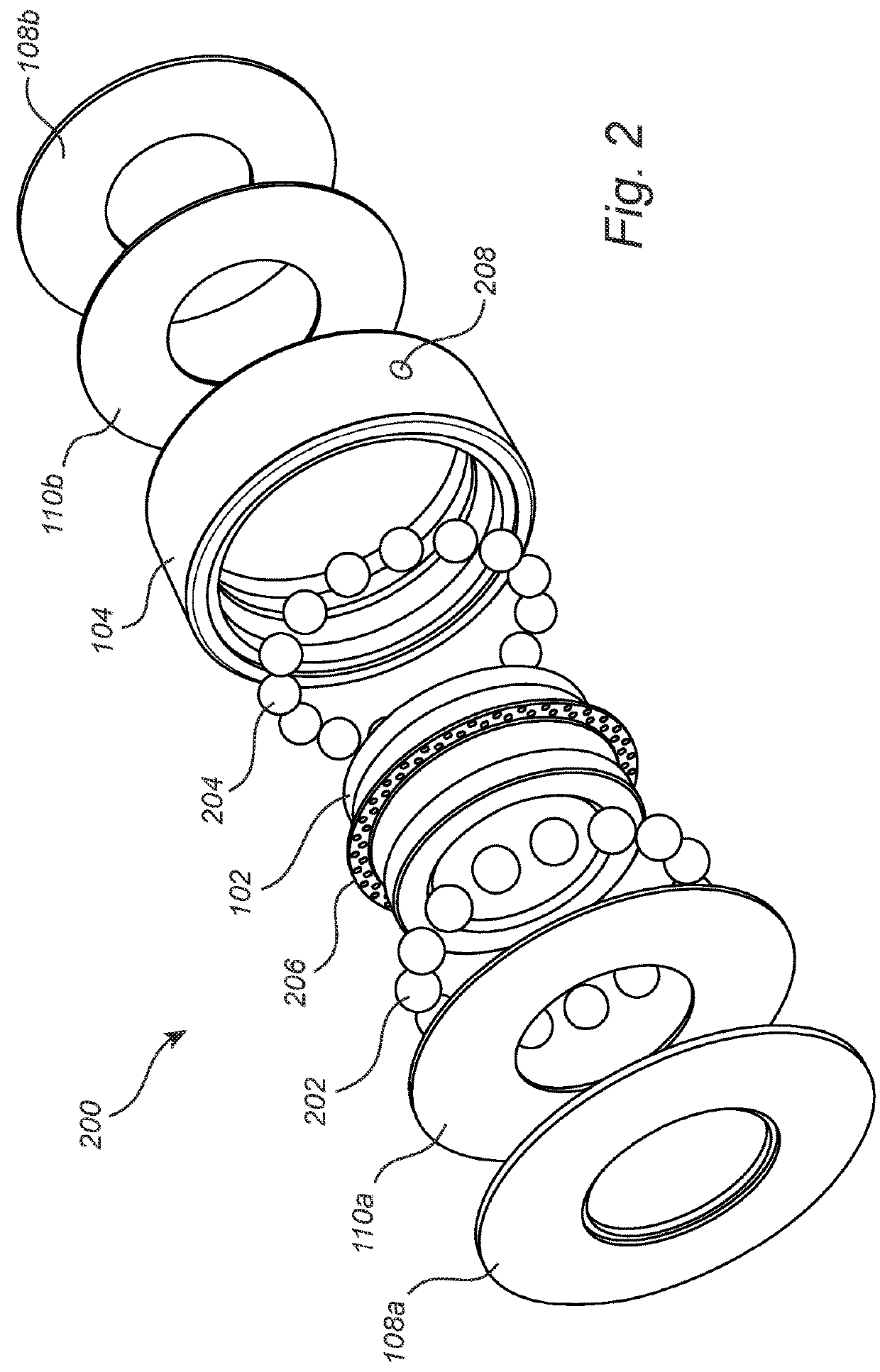 Capacitance measurement in a bearing