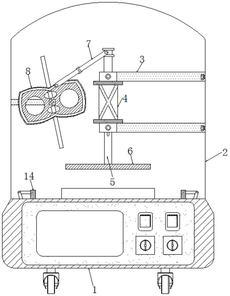 An automatic floor polishing device based on rotation and synchronous clamping