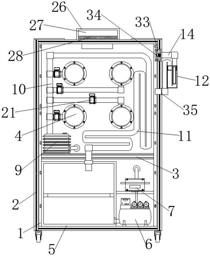 Cooling box at outlet of adhesive tape extruder