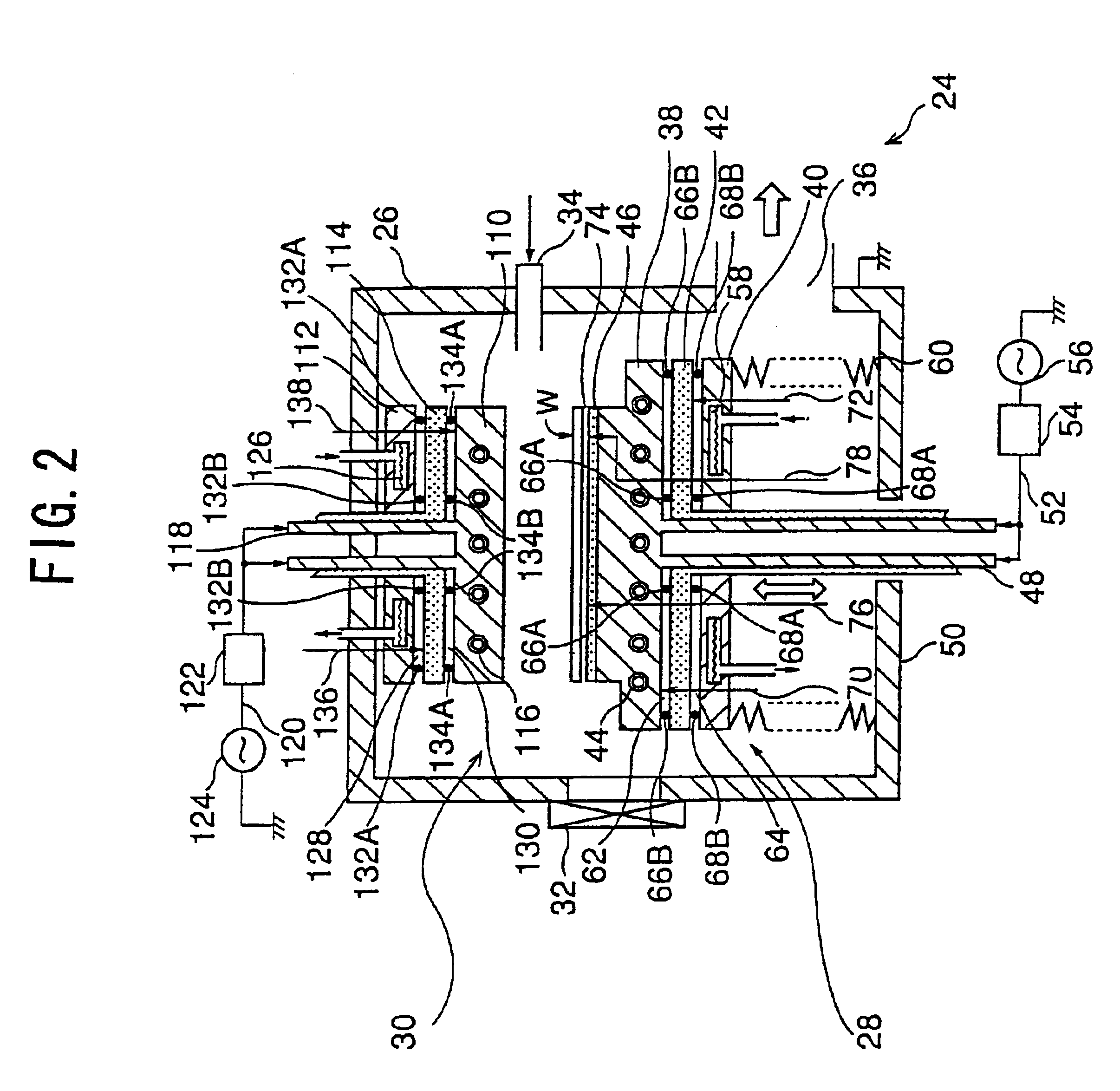 Plasma processing apparatus, and electrode structure and table structure of processing apparatus