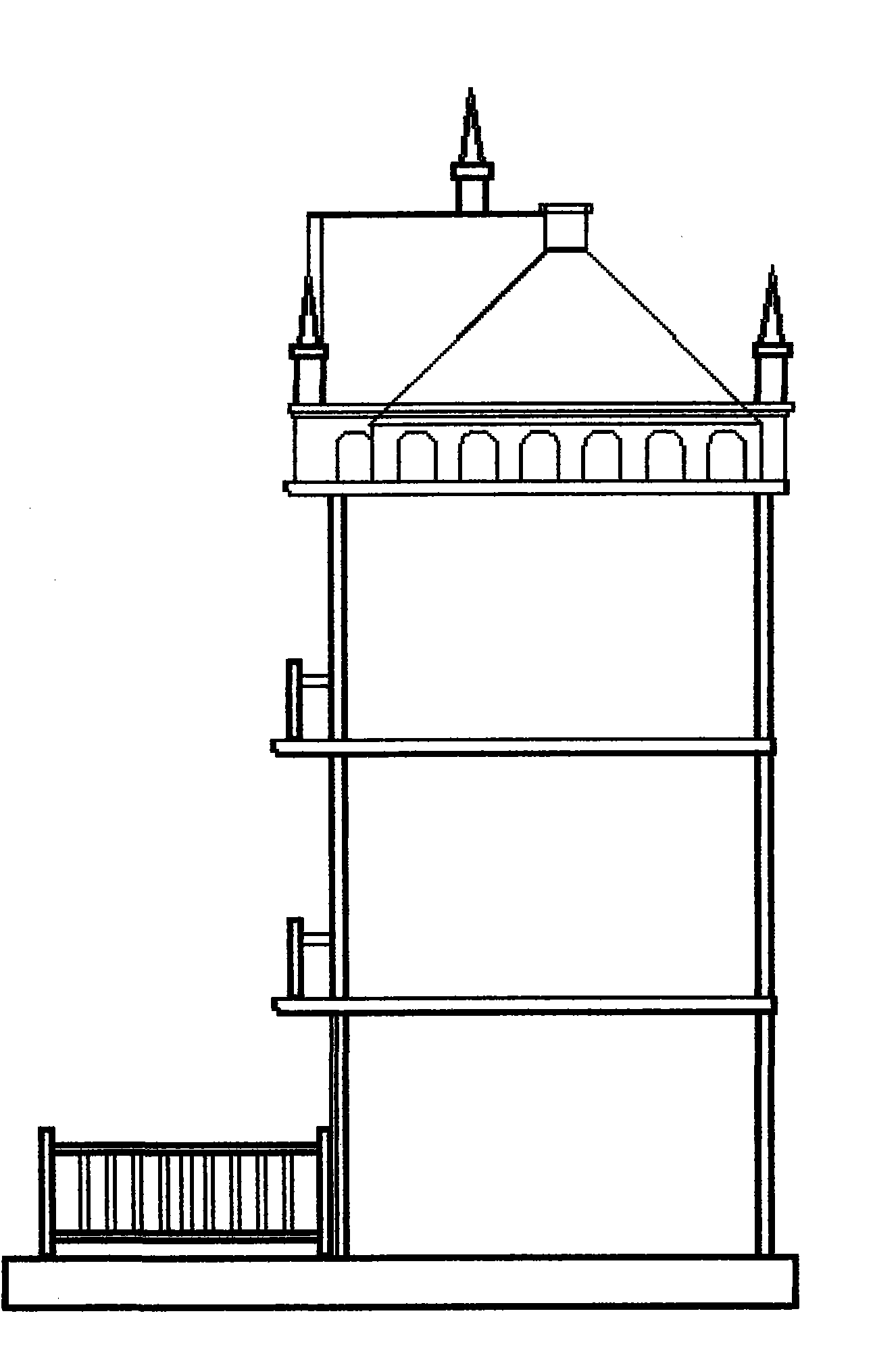 Family ancestral hall type laminated combined tomb villa