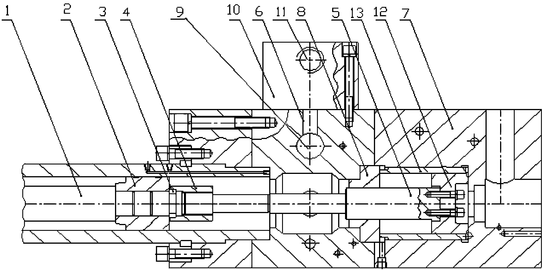 Injection pressurizing structure of die-casting machine