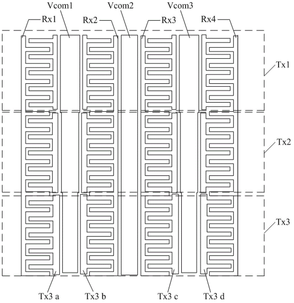 Capacitance type in cell touch panel and display device