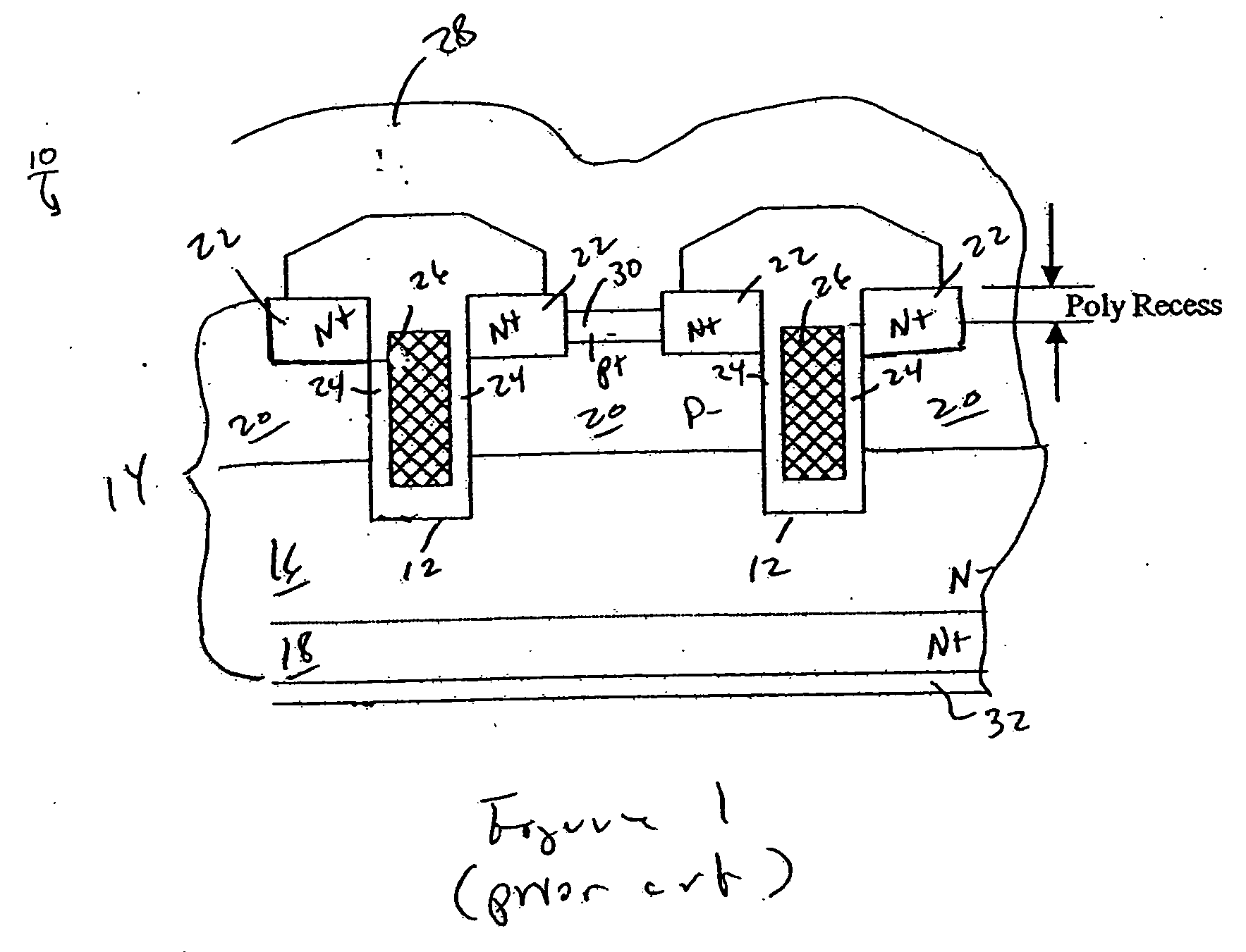 Trench power MOSFET fabrication using inside/outside spacers