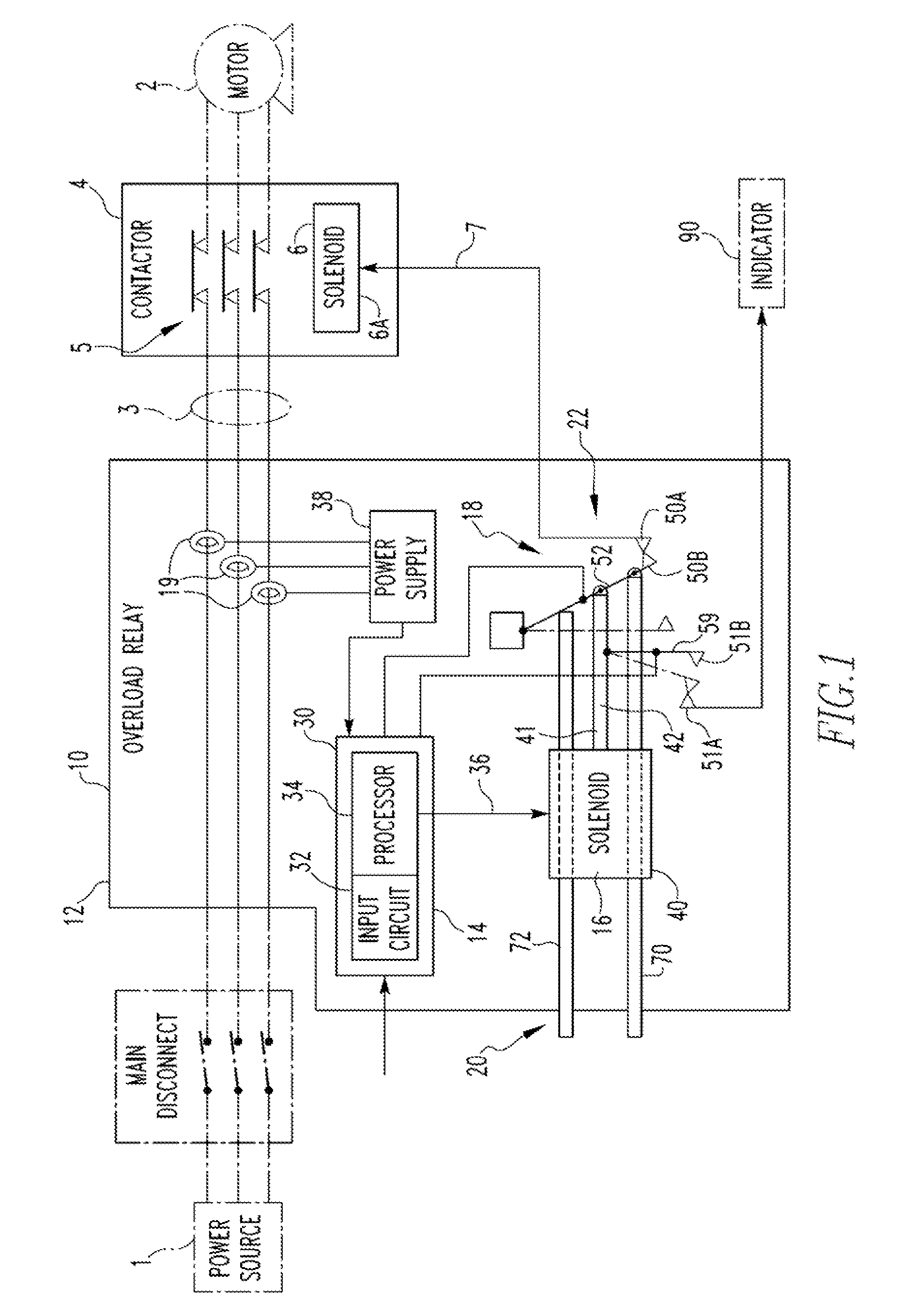 Overload relay switch without springs