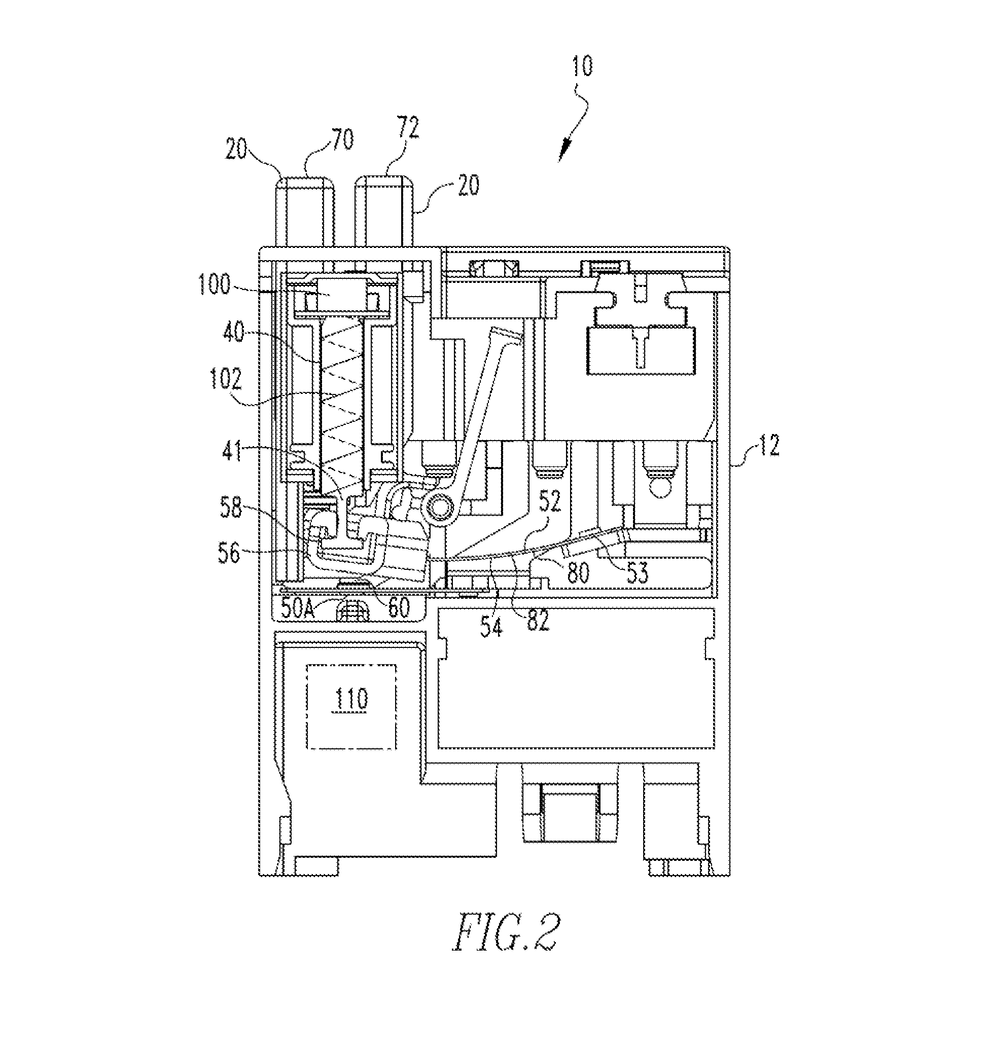 Overload relay switch without springs