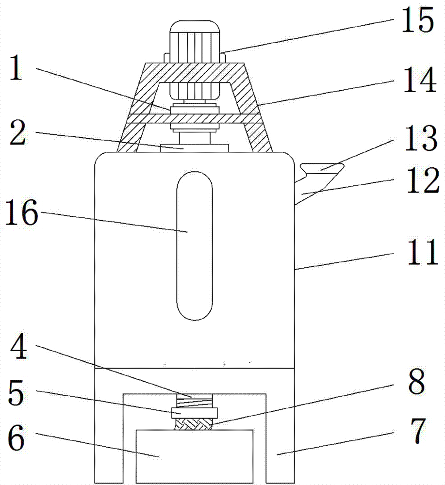 Graphite producing particle grinding device