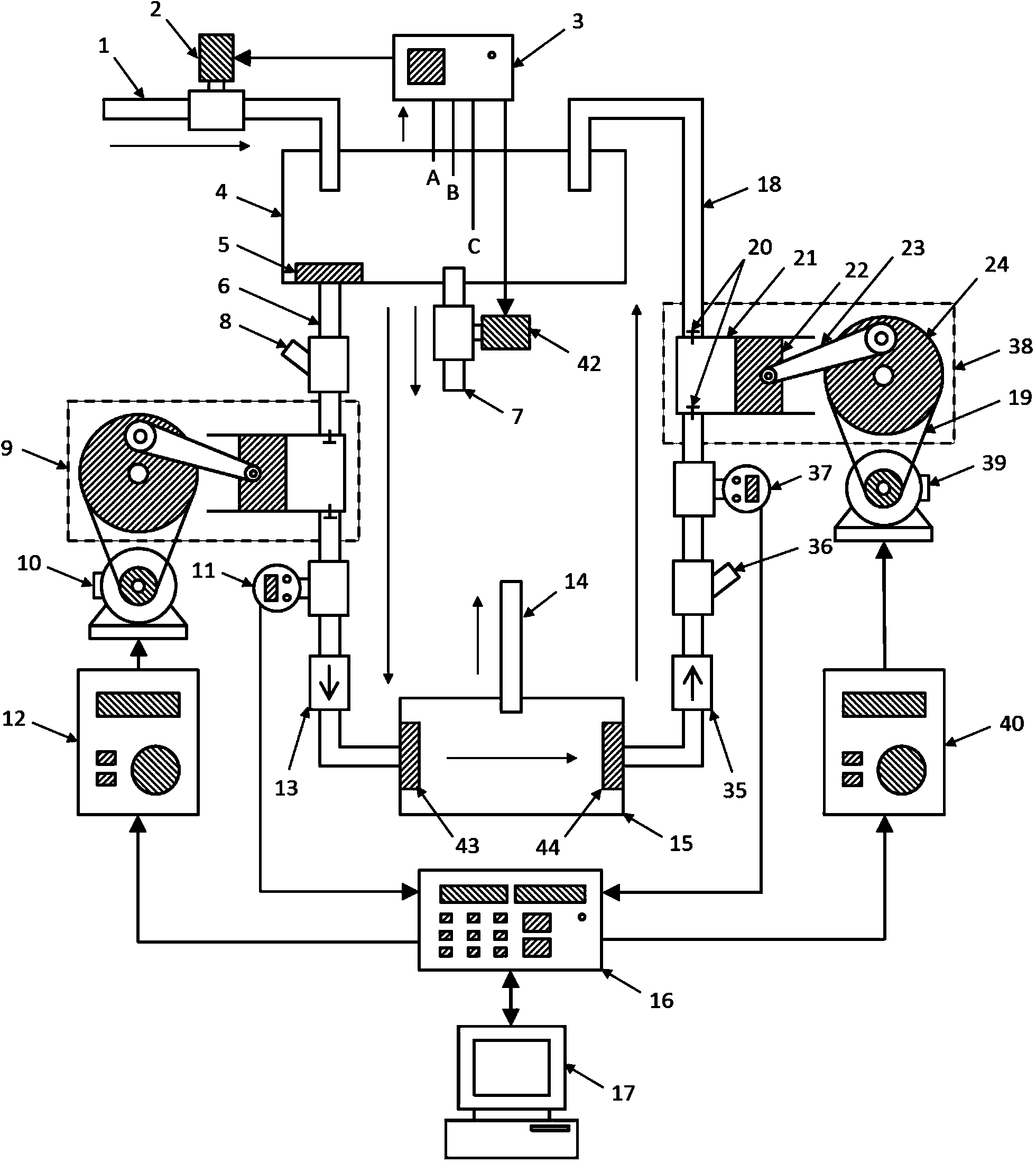 Water-bearing structure conduction water flow control device and working method thereof