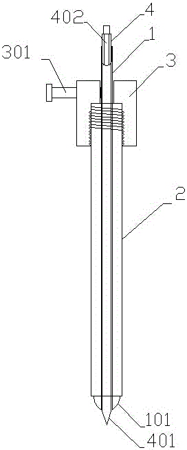 A tool for maintaining the needle entry point and adjusting the direction of the sacroiliac screw guide needle