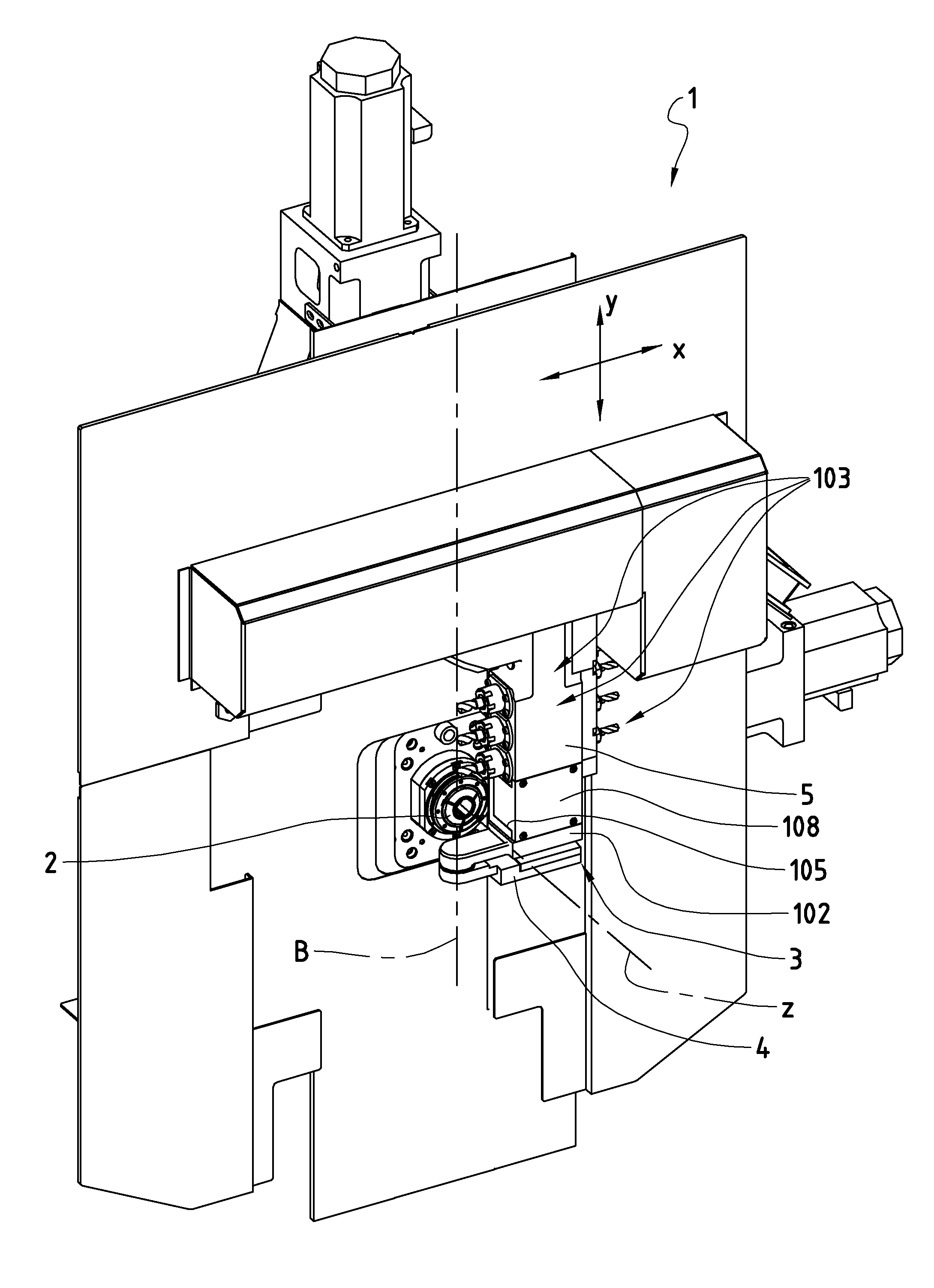 Equipment with a detachable accessory and assembly for a machining lathe, and machining lathe with digital control