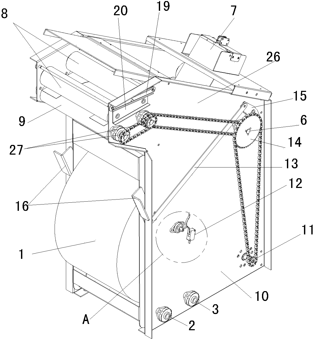 Bag outputting mechanism of automatic plastic bag selling machine