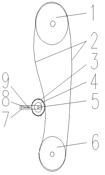 Tension device for roller chain with chain wheel tension wheel